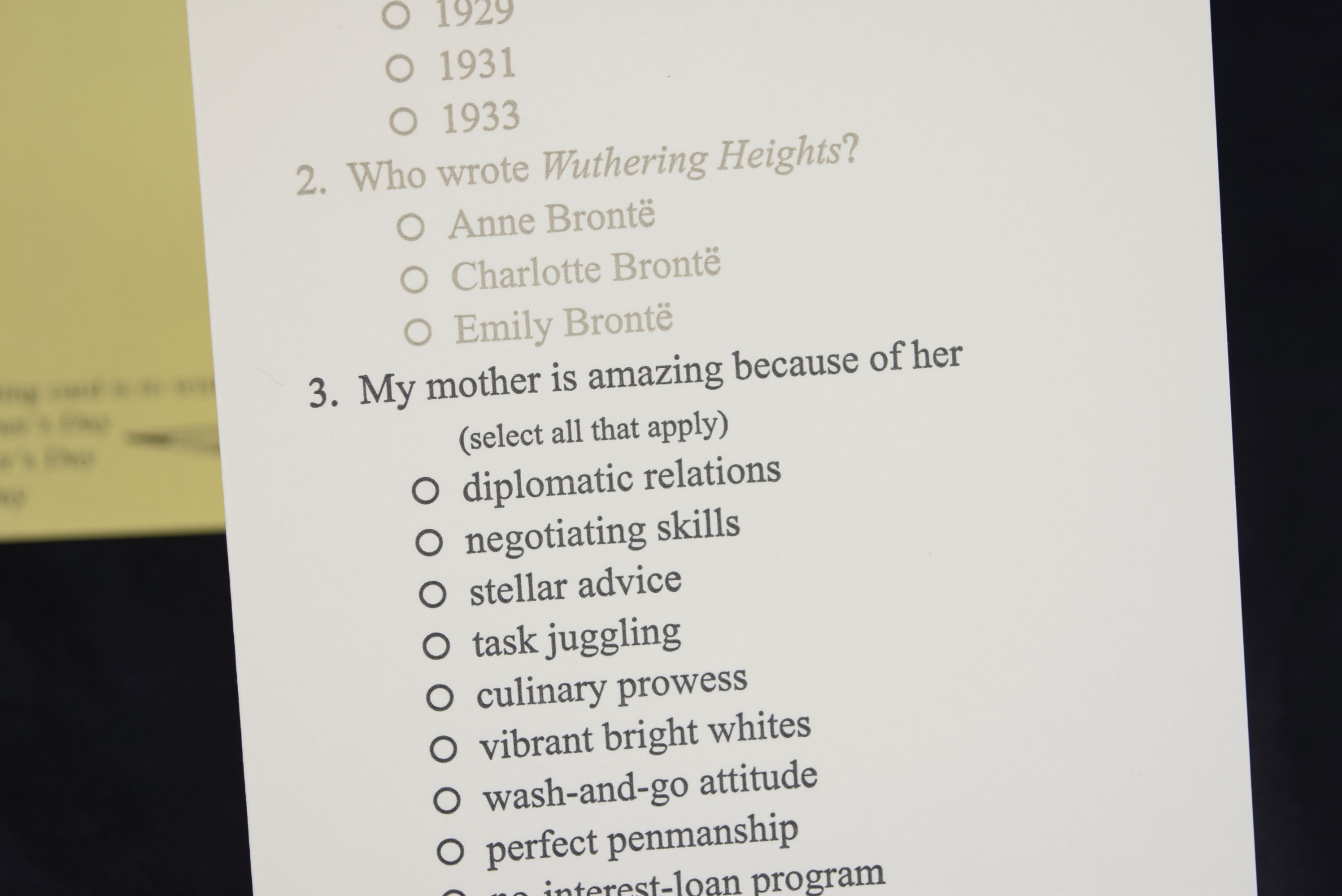 mom quiz oddball press